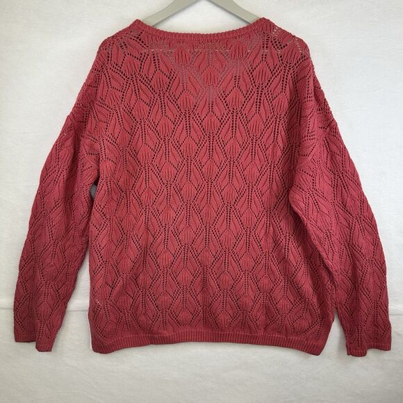 NWT Pink VNeck Sweater Granny Cottage Cozy Core Peace Love World Women’s Sz L - Picture 7 of 12